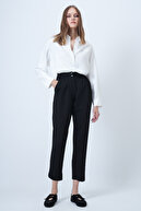 زنانه مشکی فاق بلند شلوار هویجی ALC-X11148-thumb