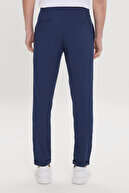 شلوار مردانه باریک مردانه آبی سرمه ای با جیب های کناری-thumb