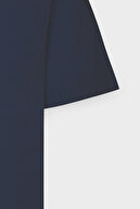 تی شرت ساده مردانه/یونسکس آبی سرمه ای 100% نخی باریک و باریک-thumb