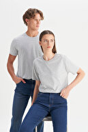 تی شرت باریک مردانه/یونسکس نخی ملانژ باریک و باریک یقه گرد پایه تی شرت-thumb