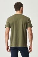 تی شرت پایه باریک یقه گرد مردانه/یونسکس خاکی 100% پنبه اسلیم فیت-thumb