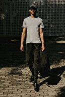 تی شرت باریک مردانه/یونسکس نخی ملانژ باریک و باریک یقه گرد پایه تی شرت-thumb