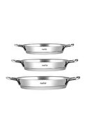 ست ماهیتابه استیل - ماهیتابه تخم مرغ 3 تکه 16-18-20 سانتی متر سایزهای 3-thumb