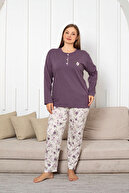 ست لباس خواب مامان آستین بلند 100% پنبه سایز پلاس - سری ویژه مامان-thumb