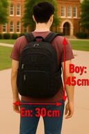 کوله پشتی مدرسه یونیسکس پارچه چروک ضد آب سایز بزرگ دبیرستان دبیرستان دانشگاه cty-lbn-301-thumb