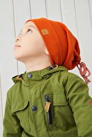 Babygiz Erkek Bebek Çocuk Kiremit İp Detaylı Şapka Bere Boyunluk Takım Rahat %100 Pamuklu Kaşkorse