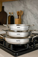 ست ماهیتابه استیل - ماهیتابه تخم مرغ 3 تکه 16-18-20 سانتی متر سایزهای 3-thumb