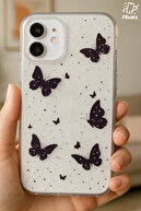 قاب سازگار اپل آیفون 11 با طرح پروانه ای نقره ای رنگی و براق ضربه گیر-thumb