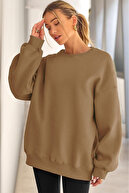 زنان یقth گrd basic ovarsaیز sweatshirt mink-thumb