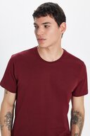 تی شرت یونیسکس اسلیم فیت با برش باریک 100% پنبه ای با بافت نرم کلارت قرمز تی شرت-thumb