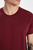 تی شرت یونیسکس اسلیم فیت با برش باریک 100% پنبه ای با بافت نرم کلارت قرمز تی شرت-thumb