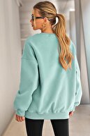 سوئیشرت زنانه یقه گرد Basic اورسایز ÇAĞLA-thumb