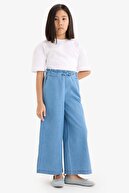 Girl Culotte Wide Paça Jean Trousers D7102A825SM-thumb