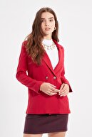 TRENDYOLMİLLA Kırmızı Düğmeli Blazer Ceket TWOAW22CE0197