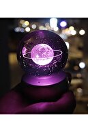 rk tasarım 3d Samanyolu Temalı Satürn Kız Işıklı Cam Küre
