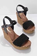 Bambi Siyah Kadın Dolgu Topuklu Ayakkabı K05927010116