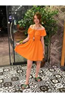 Orange ruffle dress