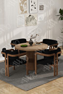 Maple Table Chair Coffee Fabric Black