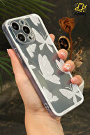 Apple iPhone 11 Pro Max Case طراحی شده با طرح محافظت از دوربین شفاف پروانه ای نرم سیلیکون-thumb
