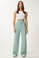 شلوار کمر با شلوار گاه به گاه palazzo آب سبز LRV0003 تماس بگیرید-thumb