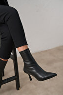 چکمه های کش دار زنانه پاشنه نازک رنگ مشکی ملیسا-thumb