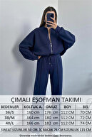 لباس ورزشی زنانه رزگلد سه نخی زمستانی Gts018 - آبی سرمه ای-thumb