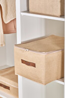 پایه تختخواب با دستگیره های چرمی جوت ، جعبه کابینت پشتیبانی شده Hurç 35x42x23 سانتی متر-thumb