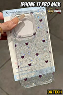Purple Tiny Heart Glitter Transparent Case