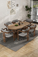 Maple Table Chair Coffee Fabric Grey