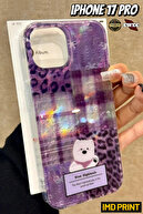 Imd Case with Purple Leopard and Teddy Bear Hologram