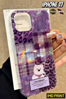 Imd Case with Purple Leopard and Teddy Bear Hologram