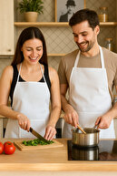 پارچه ضخیم اسپان باند سفید و پیشبند آشپز آشپزخانه ضد آب با جیب-thumb