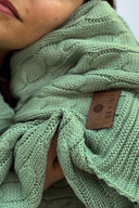 پتوهای بافتنی بافتنی پومپوم پتو-سوفا و شال شانه و عروسی زانو --130x170 سانتی متر سبز-thumb