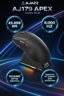 Ajazz Aj179 Apex 8.000 Hz-30.000 DPI, Huano Optik Switch-RGB