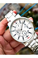 رنگ نقره ای طرح ویژه مدل شیک دستبند ساعت مچی مردانه هدیه-thumb