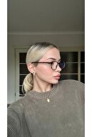 عینک گرد محافظ نور آبی پلنگی با قاب نازک با طراحی مینیمالیستی-thumb