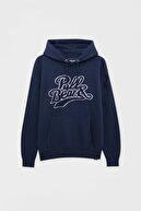 Pull & Bear Havlu Kumaş Logolu Kapüşonlu Sweatshirt