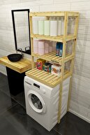 Fokai Wood Qualıty Lıght Large - Çamaşır Makinesi Için Ahşap Banyo Rafı