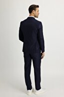 Kiğılı Erkek Orta Lacivert Klasik Desenli Takım Elbise