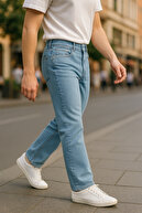 شلوار جین منعطف و منعطف مردانه با کمر بلند یخی-c336-thumb