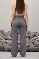 شلوار گشاد لایکرا جیبی خاکستری-thumb