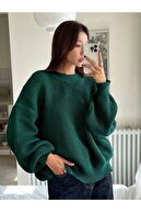 ژاکت بافتنی زنانه سالونیکی Nefti Green اورسایز, ژاکت زنانه-thumb