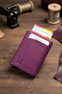 کیف پول پسکول جای کارت بنفش مردانه دارای مکانیزم اتوماتیک چرم اصل با محافظت RFID-thumb