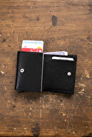 کیف پول پسکول جای کارت مشکی مردانه دارای مکانیزم اتوماتیک چرم اصل با محافظت RFID-thumb