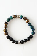 Tiger Eye, Onyx & Lapis Lazuli Bracelet