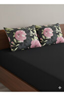 Black- with large roses