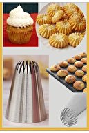 نوک کیسه از جنس استنلس استیل (نوک کیسه شلاقی، جا چراغی) 1 عدد + 4 عدد کیسه شلاق-thumb