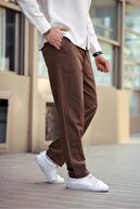 رنگ قهوه ای مخلوط کتانی تابستانی مردانه شلوار آرام - قهوه ای-thumb