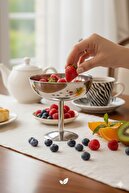 سرو غذای شیرینی ترکی استیل پابلند ظرف بستنی و قطر کاسه: 13 سانتی متر ارتفاع: 13 سانتی متر-thumb