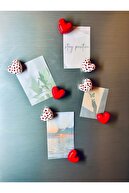 مگنت - مگنت یخچال - زیور آلات یخچال - مگنت 8 قلب - هدیه روز ولنتاین-thumb